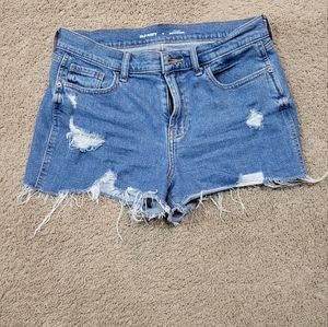 Mid-Rise Ripped Cut-Off Boyfriend Jean Shorts for Women - 3 inch inseam